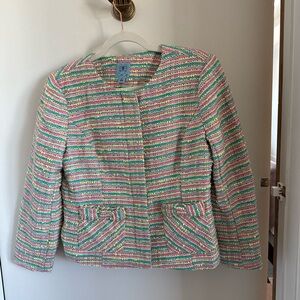 Cece pink multicolored tweed blazer
